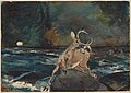 A Good Shot, Adirondacks (1872) by Winslow Homer