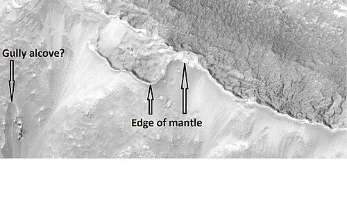 Close up view of mantle, as seen by HiRISE under the HiWish program. Mantle may be composed of ice and dust that fell from the sky during past climatic conditions. Location is Cebrenia quadrangle.