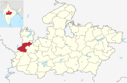 Location of Ratlam district in Madhya Pradesh