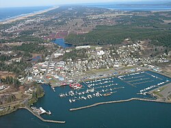 Aerial view of Ilwaco and Ilwaco Harbor, 2008