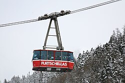 An aerial tram in Engadin, Switzerland