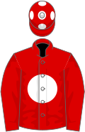 RED, white disc, white spots on cap