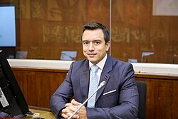 Noboa is sitting the National Assembly of Ecuador.