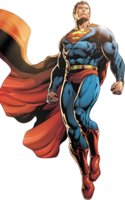 Superman with his cape billowing