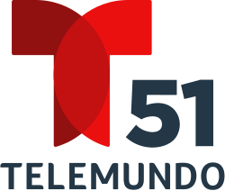 The Telemundo network logo, a T with two circular overlapping components. To the right and under the T, the number 51. Beneath it, in a sans serif, the word Telemundo.