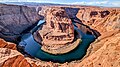 Incised meander caused by downcutting of Colorado River during uplift of Colorado Plateau