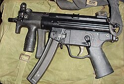 Egyptian made HELWAN MP5K, with a long magazine.