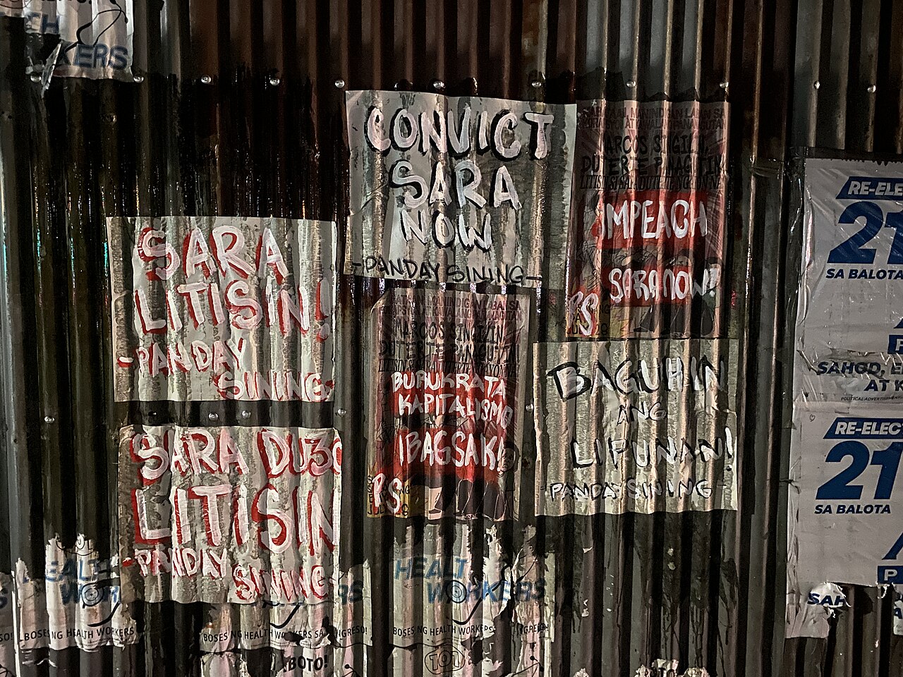 Posters of Panday Sining calling for the conviction or impeachment of Sara Duterte.jpg