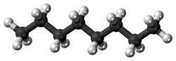 Ball-and-stick model of octane