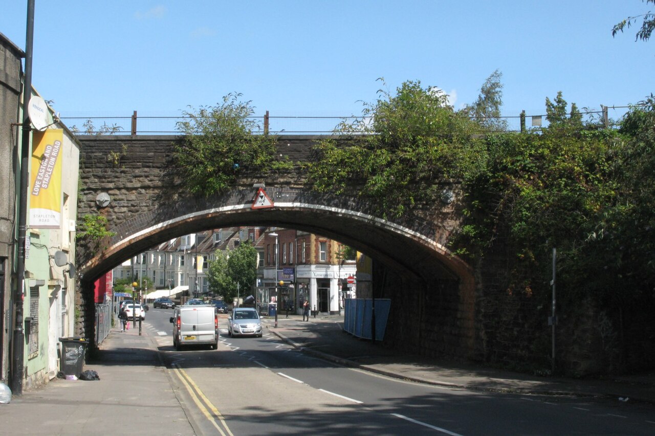 2017 at Stapleton Road station - viaduct south side.JPG