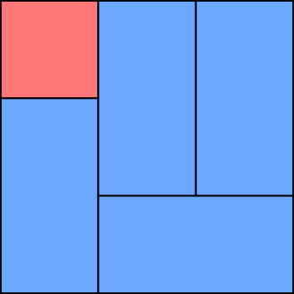 One possible auspicious layout of a 4+1⁄2 mat room   Half mat   Full mat