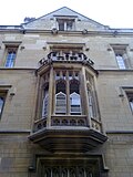 An oriel window in Turl Street belonging to Exeter College, Oxford