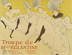 Depiction of the can-can by Henri de Toulouse-Lautrec, 1895