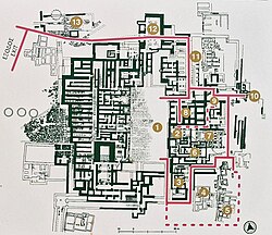 Layout of the palace at Knossos