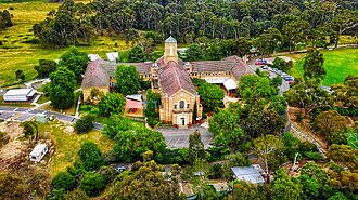 Aerial view of Odyssey House at Lower Plenty along the Yarra Main Trail