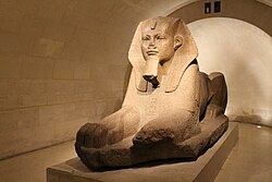 The Great Sphinx of Tanis; circa 2600 BC; rose granite; height: 183 cm, width: 154 cm, thickness: 480 cm
