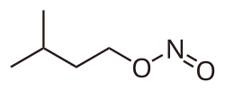 Chemical structure of amyl nitrite