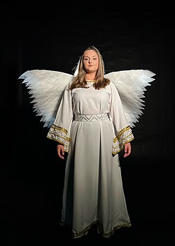The Angel — a character from the Ukrainian Vertep (Nativity Scene). Photo from the "Virtual Vertep Vision" collection, 2025.