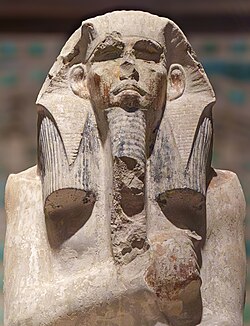 Limestone Ka statue of Djoser from his pyramid serdab at Saqqara, Egyptian Museum, Cairo