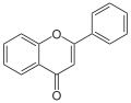 Molecular structure of the flavone backbone (2-phenyl-1,4-benzopyrone)