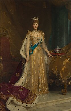 State portrait of Queen Alexandra, consort of Edward VII (1905)