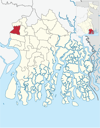 Location of Budge Budge II community development block in South 24 Parganas district