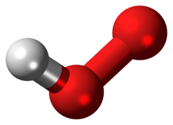 Ball-and-stick model of the hydroperoxyl radical