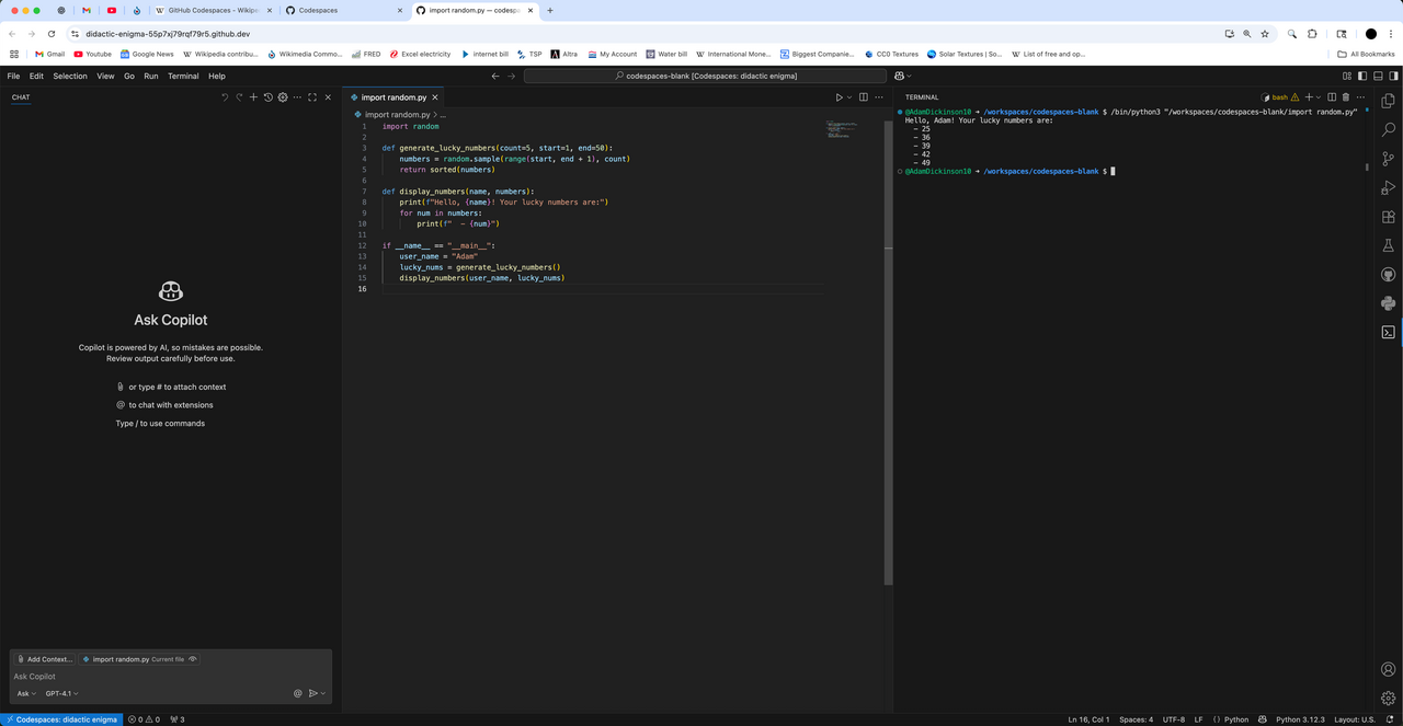 GitHub Codespaces side by side terminal.webp