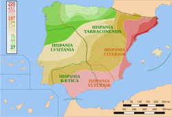 Timeline of the Roman conquest of Hispania (220 BC–19 BC), with Roman provincial boundaries shown
