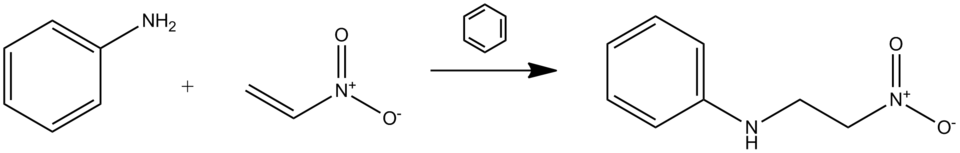 Reaction of nitroethylene and aniline