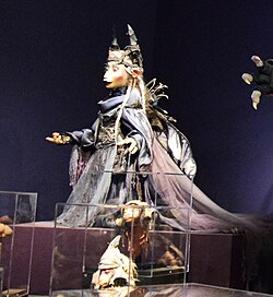 Puppet of Seladon from The Dark Crystal: Age of Resistance on display at the Museum of the Moving Image