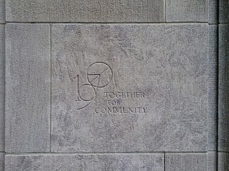 Inscription commemorating the Princeton class of 1970, whose efforts led to the opening of the gates on a permanent basis