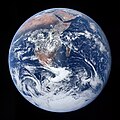 The Blue Marble, an iconic photograph of Earth, is credited to the three crewmen of Apollo 17