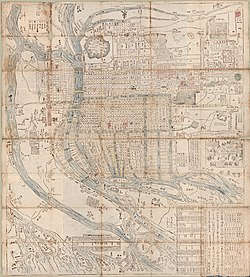 A 1686 map of Osaka