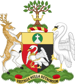 Coat of arms of the now-abolished Buckinghamshire County Council; a similar design is featured in the historic county's flag.