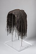 Wig of dark human hair