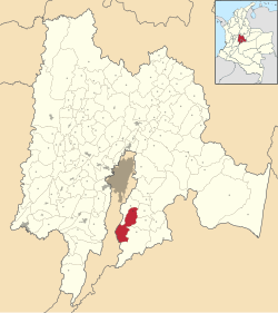 Location of Une in Cundinamarca Department