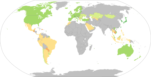 Coloured world map with PISA PISA average Mathematics scores (2022)