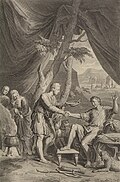 Esau Sells His Birthright (from the 1728 Figures de la Bible)