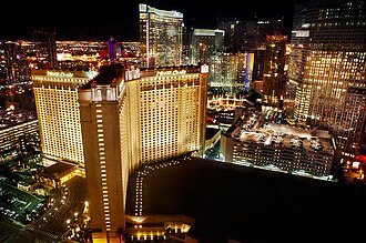 View of Monte Carlo Resort and Casino with CityCenter in the background