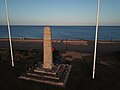 The stone memorial at Slapton Sands, presented by the US Army