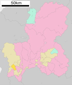 Location of Tarui in Gifu Prefecture