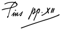 Pius XII's signature