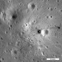 LRO image of Apollo 16 site, LRV-2 is near the right edge