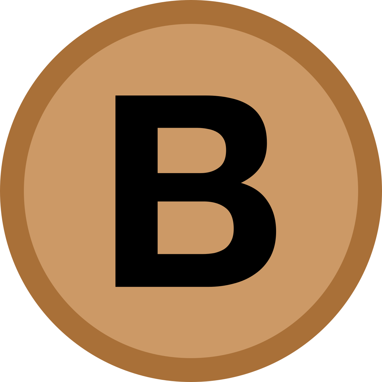 Bronze medal icon (B initial).svg