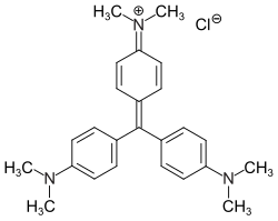 Kekulé, skeletal formula of a crystal violet minor tautomer