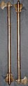 Indian (Deccan) tabar-shishpar, an extremely rare combination tabar axe and shishpar six flanged mace, steel with hollow shaft, 55 cm (22 in). 17th to 18th century.