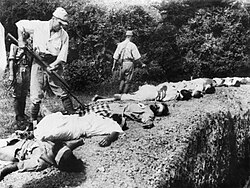 Captured soldiers of the British Indian Army executed by the Japanese