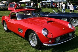 A red sports car is pictured