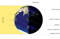 Illumination of Earth by Sun at the southern solstice